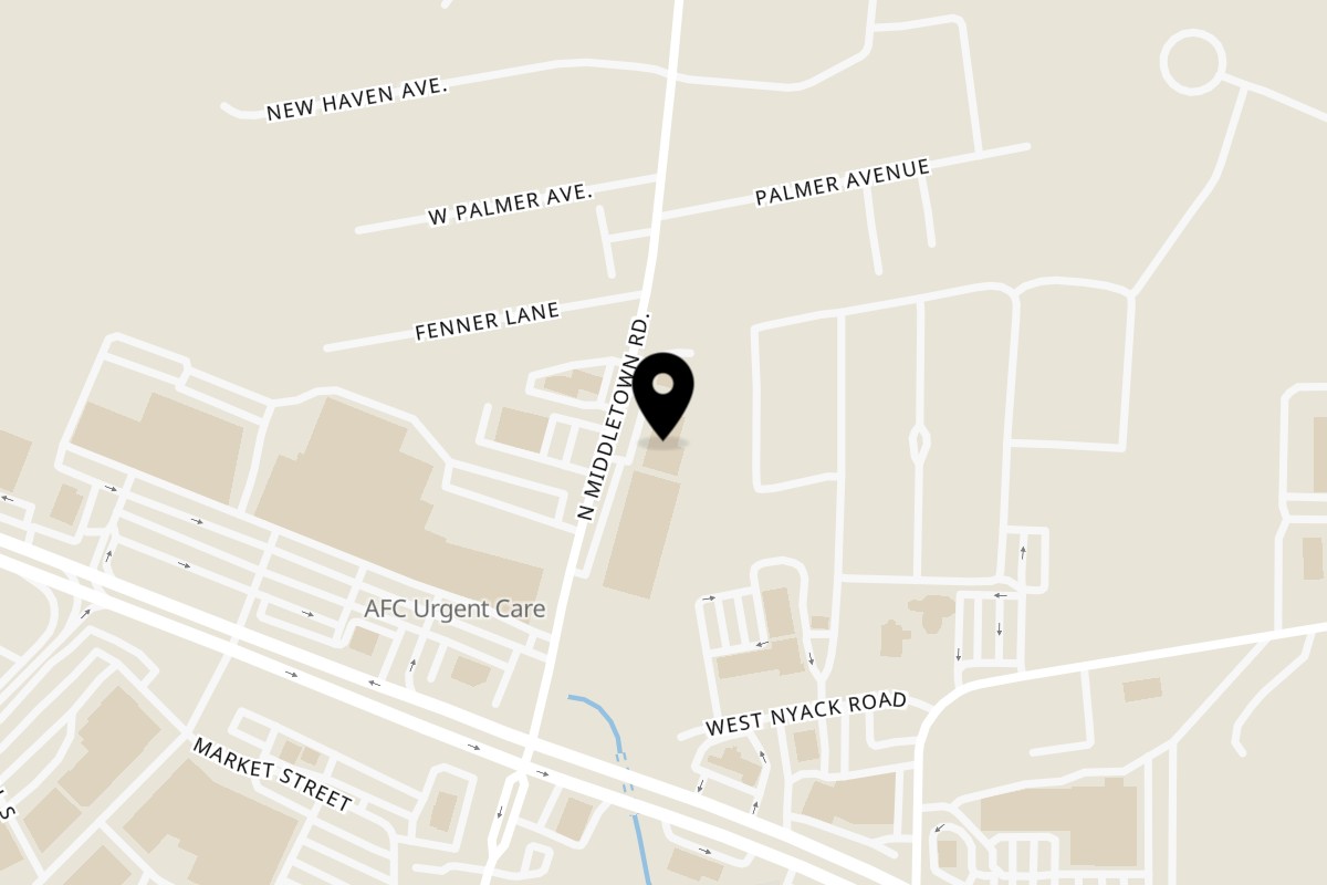 Map showing the location of Our Thai Kitchen on 30 N Middletown Rd in Nanuet